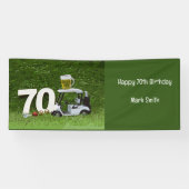 カートにビールを入れたゴルフ70thバースデーパーティー 横断幕 (横)