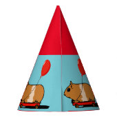 . .カートに乗ったかわいいモルモットパーティーハット パーティーハット (裏面)