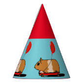 . .カートに乗ったかわいいモルモットパーティーハット パーティーハット (左)