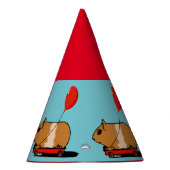 . .カートに乗ったかわいいモルモットパーティーハット パーティーハット (右)