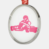 カートのシルエットは行きます メタルオーナメント (左)