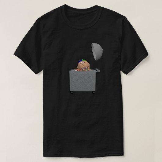 カートの上の皿上の頭 Tシャツ (デザイン正面)