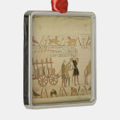 カートを引っ張っている人はワインおよび腕によって荷を積みました メタルオーナメント (右)