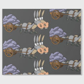 カートを引っ張るDonkies ラッピングペーパー (フラット)