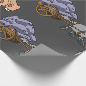 カートを引っ張るDonkies ラッピングペーパー (角)