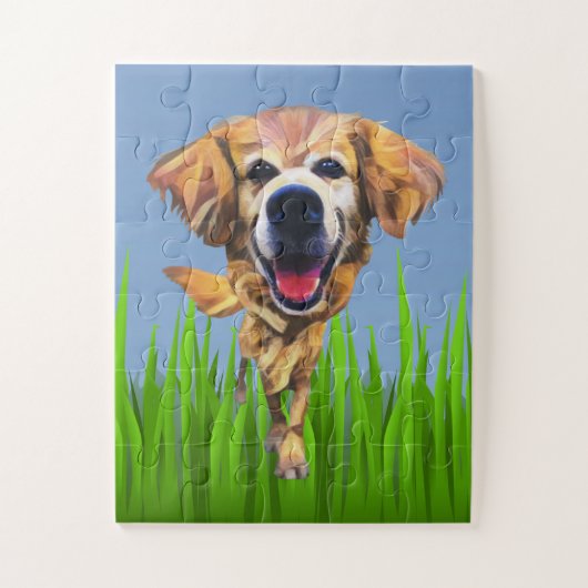 カートゥーおもしろいンゴールデンリトリバーパズル子供へ ジグソーパズル (縦)