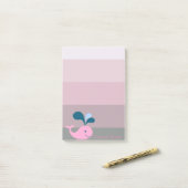 カートゥーストライプクジラパーソナライズされた- ポストイット (デスク上)