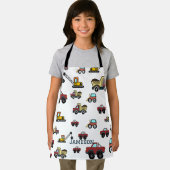 カートゥートラックカークレーン車名パーソナライズされた エプロン (インサイチュ)