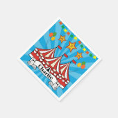 カートゥーモダンンビッグトップサーカスカラフル誕生日 スタンダードカクテルナプキン (角)