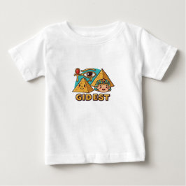 カートゥーンのファラオとホラスの目のTシャツデザイン ベビーTシャツ