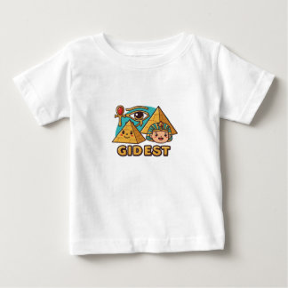 カートゥーンのファラオとホラスの目のTシャツデザイン ベビーTシャツ