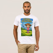 カートゥーンの少女が失った純真 過去と未来のグラフィック Tシャツ (正面フル)