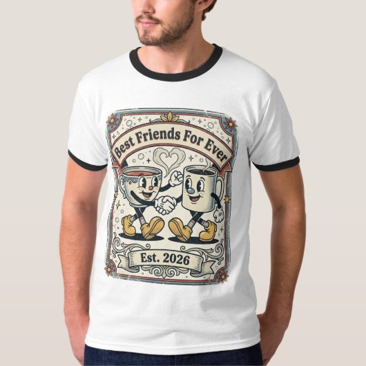 カートゥーンの最高の友達フォーエバーTシャツ Tシャツ (正面)