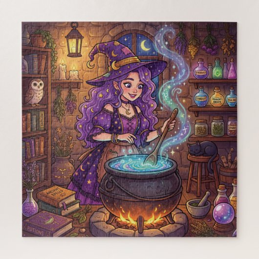 カートゥーンの魔法使いが作る恋愛ポーション ジグソーパズル (縦)