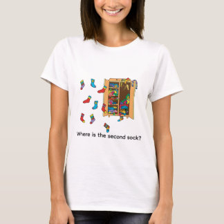 カートゥーンイラスト:もう片方の靴下はどこ? Tシャツ