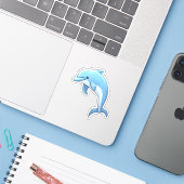 カートゥーンイルカイラストレーション シール (ノートパソコンとiPhone)