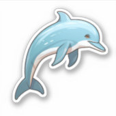カートゥーンイルカイラストレーション シール (正面)