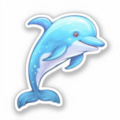 カートゥーンイルカイラストレーション シール (正面)