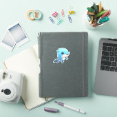 カートゥーンイルカイラストレーション シール (iPadカバー)