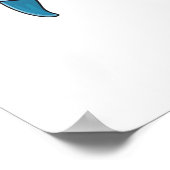 カートゥーンイルカイラストレーション ポスター (角)