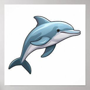 カートゥーンイルカイラストレーション ポスター