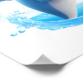 カートゥーンイルカイラストレーション ポスター (角)