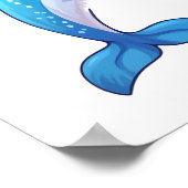 カートゥーンイルカイラストレーション ポスター (角)