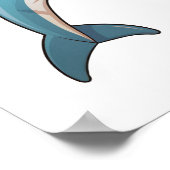 カートゥーンイルカイラストレーション ポスター (角)