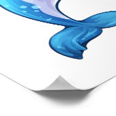 カートゥーンイルカイラストレーション ポスター (角)