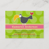 カートゥーンオオハシの鳥の子供のプロフィール写真の呼び出しカード 名刺 (正面)