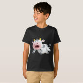カートゥーンカウ - かわいい牛のキャラクター Tシャツ (正面フル)