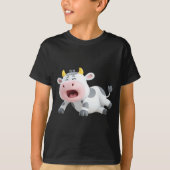 カートゥーンカウ - かわいい牛のキャラクター Tシャツ (正面)