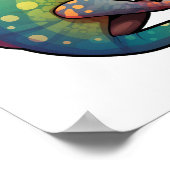 カートゥーンカメレオンイラストレーション ポスター (角)