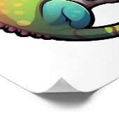 カートゥーンカメレオンイラストレーション ポスター (角)