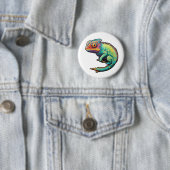 カートゥーンカメレオンイラストレーション 缶バッジ (インサイチュ)