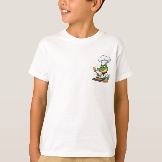 カートゥーンキッズの料理をするアリゲーター Tシャツ (正面)