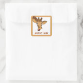 カートゥーンキリン勇気付けられる スクエアシール (バッグ)