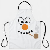 カートゥーンクリスマス雪だるま顔 エプロン (正面)