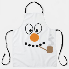 カートゥーンクリスマス雪だるま顔 エプロン