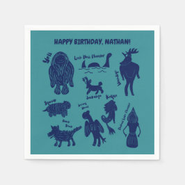 カートゥーンクリプティッドCryptozoologyモンスターズカスタム昼寝 スタンダードカクテルナプキン