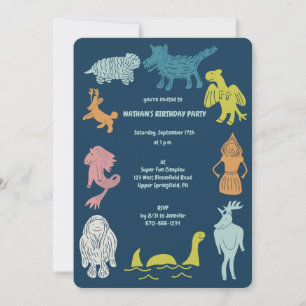 カートゥーンクリプティッドCryptozoology Monsters誕生日 招待状