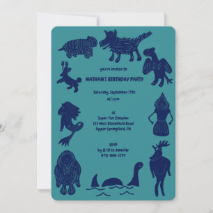 カートゥーンクリプティッドCryptozoology Monsters誕生日I 招待状