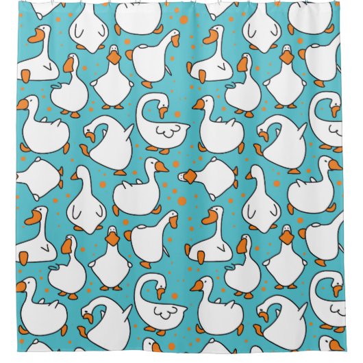 カートゥーングースおもしろいヴィンテージイラストレーション シャワーカーテン (正面)