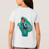 カートゥーンサッカー選手 トライブレンドTシャツ (裏面)