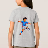 カートゥーンサッカー選手 トライブレンドTシャツ (裏面)