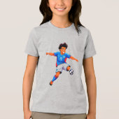 カートゥーンサッカー選手 トライブレンドTシャツ (正面)