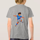 カートゥーンサッカー選手 トライブレンドTシャツ (裏面)