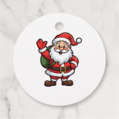 カートゥーンサンタクロースおもしろいクリスマスイラストレーション フェイバータグ (裏面)