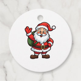 カートゥーンサンタクロースおもしろいクリスマスイラストレーション フェイバータグ