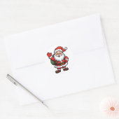 カートゥーンサンタクロースおもしろいクリスマスイラストレーション ラウンドシール (封筒)